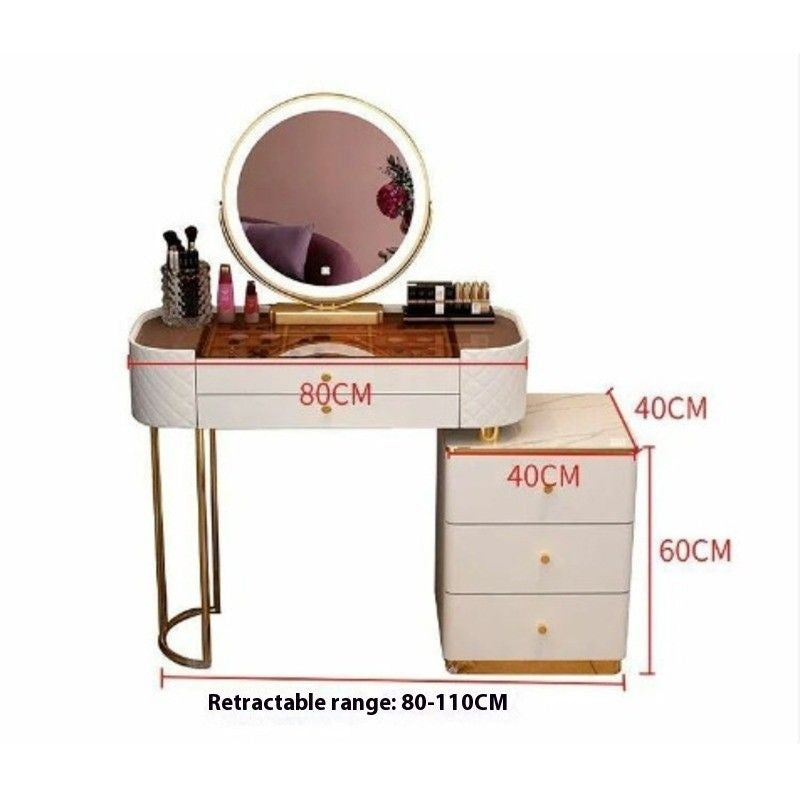 Bedroom Clear Glass Nordic Style Small Simple Dressing Storage Cabinet Table