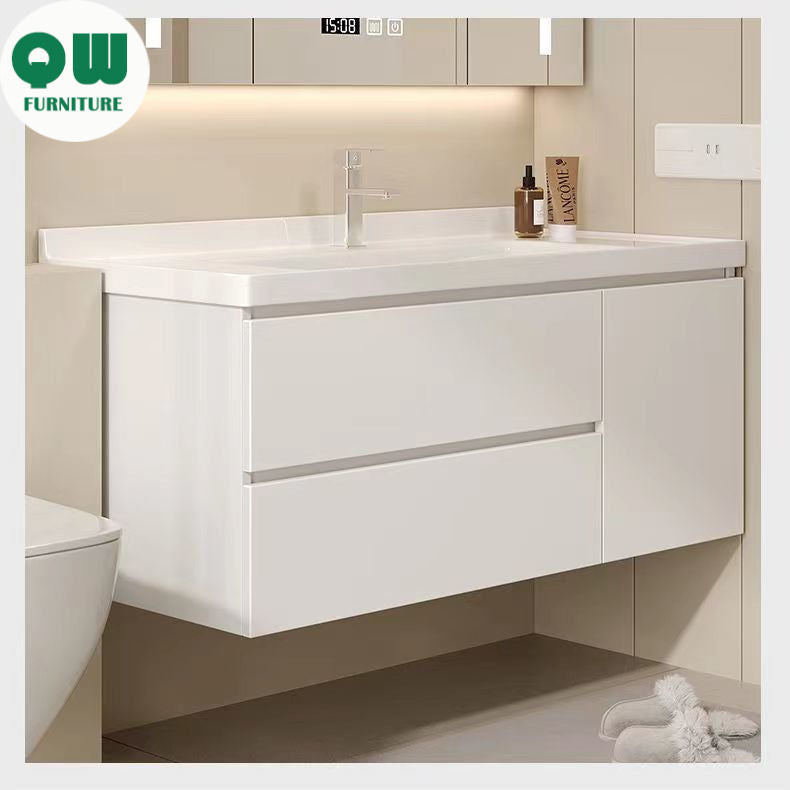 QW- Smart Mirror Real Wood Storage Cabinet in the Bathroom, Bathroom Sink Set