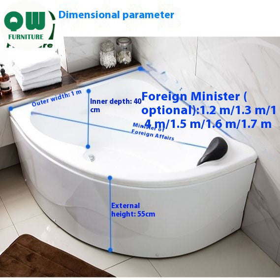 QW- Fan-Shaped Wave-Shaped Bathtub, Bathroom Accessories, Bathtub
