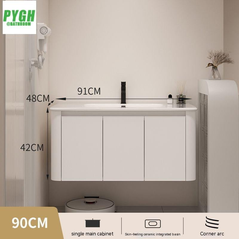 QW- Basin space aluminum integrated basin cabinet, bathroom mirror, storage cabinet