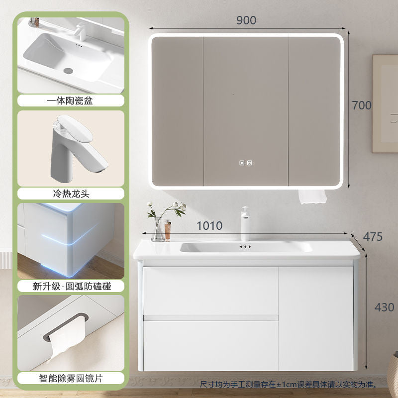 Set Kabinet Pintar Logam Aluminium QW- dengan Singki Bilik Mandi 