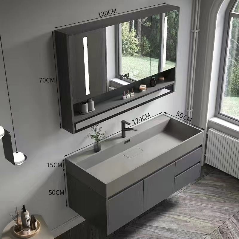 QW- Smart Mirror Real Wood Storage Bathroom Wash Cabinet