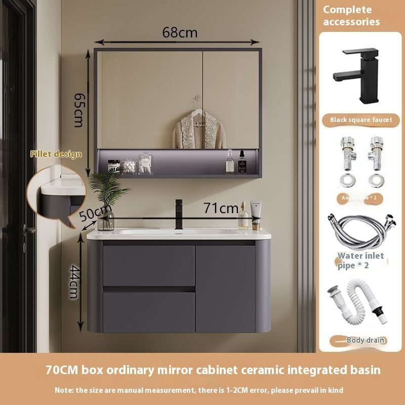 QW- Ins Style Storage Cabinet, Smart Mirror Cabinet for Bathroom, Bathroom Sink Set