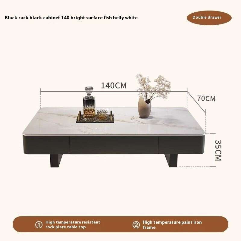 Meja Kopi Moden Ringkas Batu Segi Empat Tepat Gaya Itali untuk Ruang Tamu Mewah