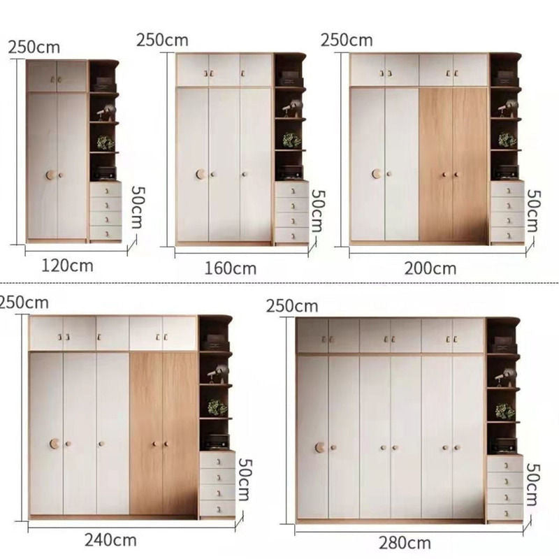 Bilik Tidur Rumah Moden Ringkas Papan Zarah Kayu Padu Almari Kanak-kanak Gaya Jepun