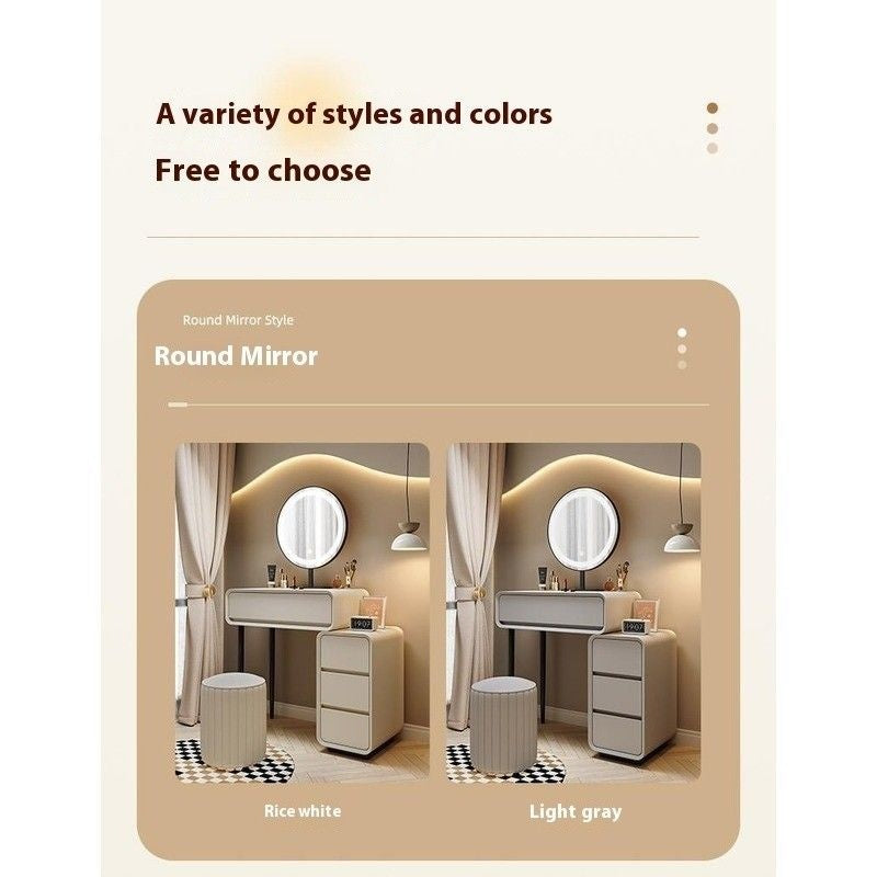 Cream Wind Solid Wood Large Bedroom Modern Simple Foldable Chest of Drawers One Dressing Table
