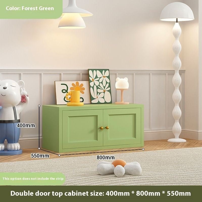 Cream Windbreaker Bedroom Home Iron Wardrobe Three-Door Storage Cabinet Easy Combination