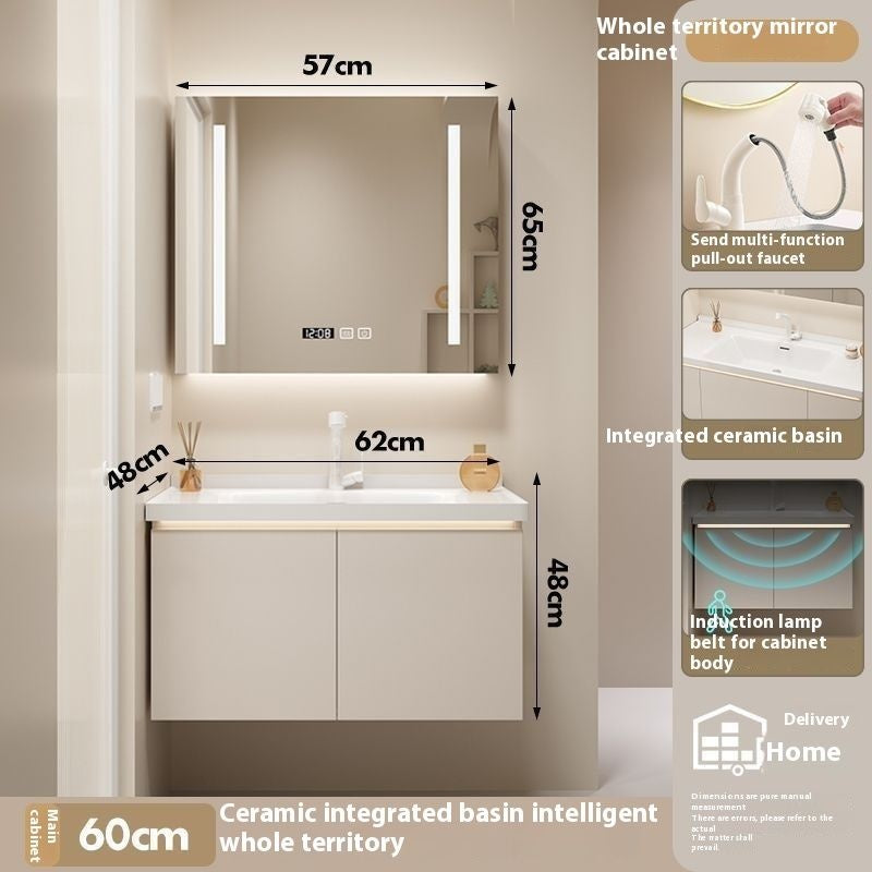 QW- Bathroom storage made from real wood, smart mirror cabinet in the bathroom, bathroom sink