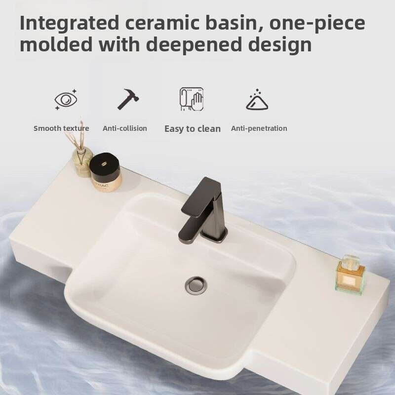 Kabinet Cermin Pintar Penyimpanan Aluminium QW- di Bilik Mandi, Set Singki Bilik Mandi
