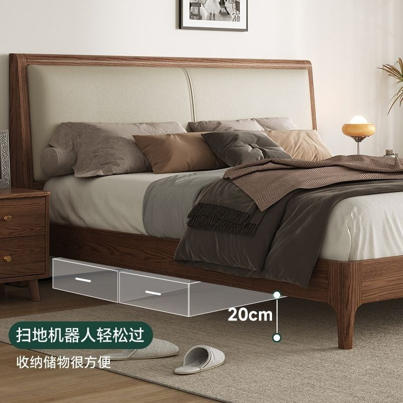 White Solid Wood 1.5 Modern Simple Soft Pack Nordic Home 1.8 Meters Large Bedroom Single Bed