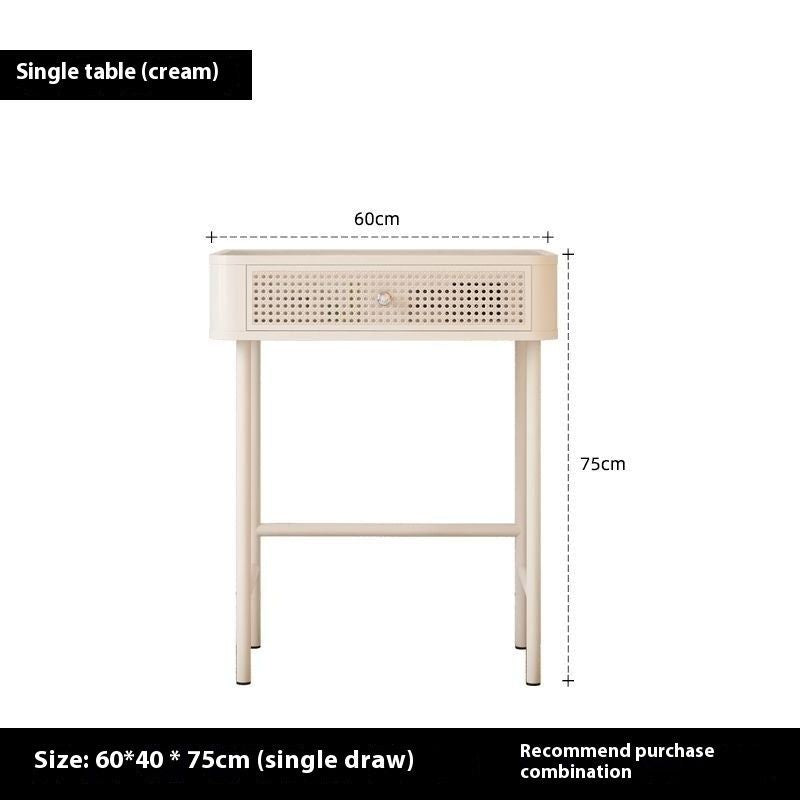 Cream Wind Simple Modern Glass Iron Art Large Bedroom Dressing Table