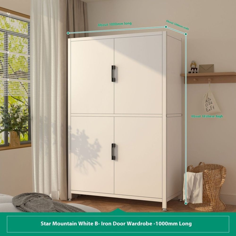 Metal Bedroom Home Wardrobe Durable Storage Cabinet