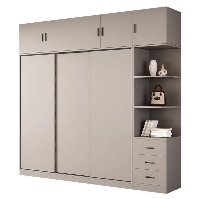 Solid Wood Home Bedroom Cream Wind Small House Modern Simple Multi-size Cabinet Top Side Wardrobe
