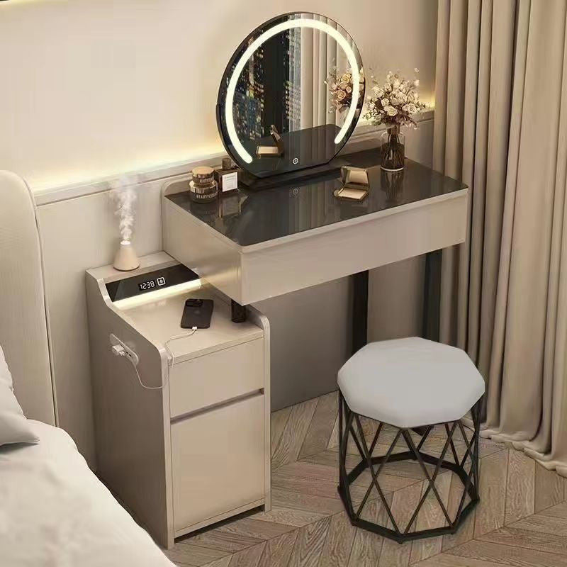 Modern Luxury Solid Wood Bedroom Dressing Table Multi-functional Storage Cabinet One Set