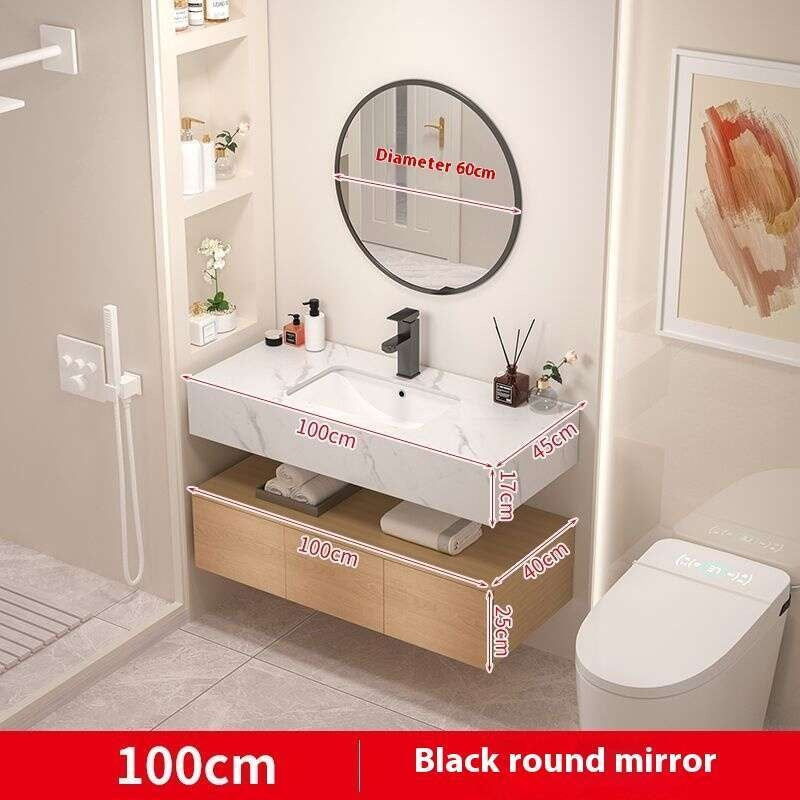 QW- Real wood storage cabinet smart mirror in the bathroom, bathroom sink