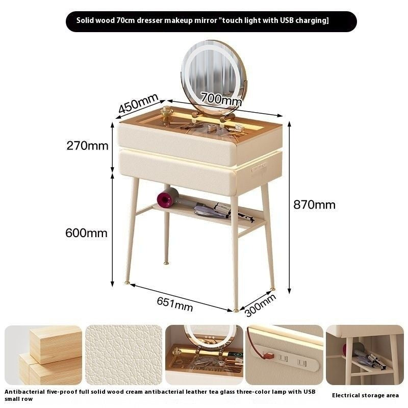 Multifunctional Mini Small Bedroom Modern Simple Dressing Table New Style Safety Glass