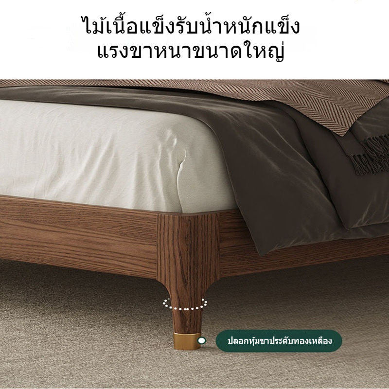White Solid Wood 1.5 Modern Simple Soft Pack Nordic Home 1.8 Meters Large Bedroom Single Bed