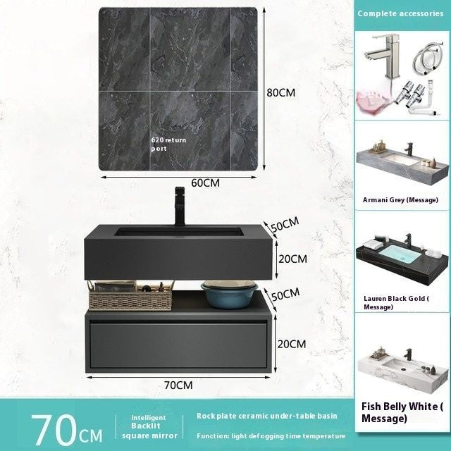 QW- Custom-made Premium Storage Cabinet Sink Set Smart Mirror Bathroom