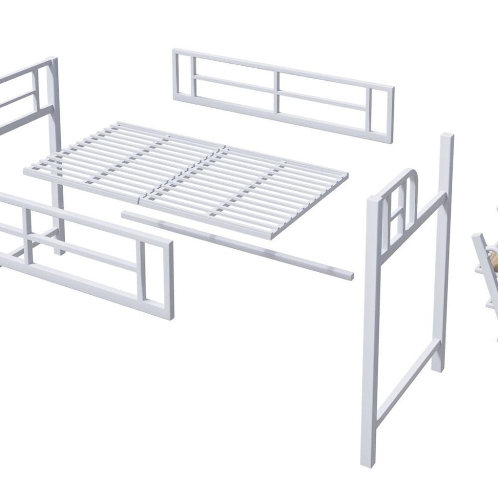 Modern Simple Small Bedroom Suspended Attic Upper and Lower Beds Iron Overhead Art Bunk Bed