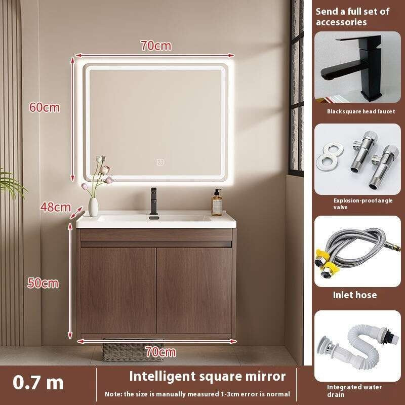 QW- Kabinet Penyimpanan Singki Cermin Pintar di Bilik Mandi 