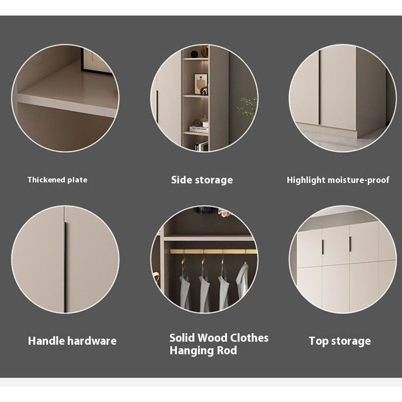 Italian Style Home Bedroom Wardrobe Cream Wind Simple Main Small Elegant Storage Cabinet Light