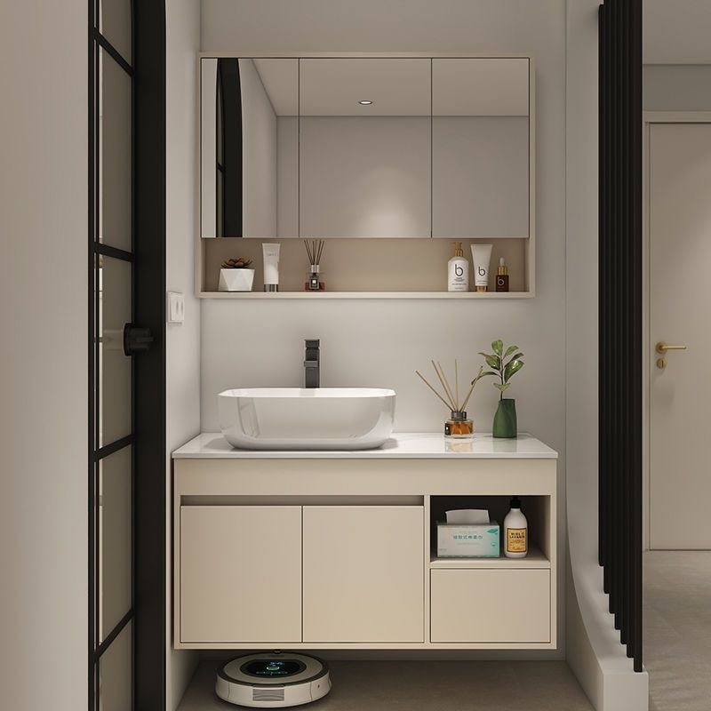 QW- Bilik Mandi Pintar, Kabinet Penyimpanan Bilik Mandi Cermin, Set Besen 
