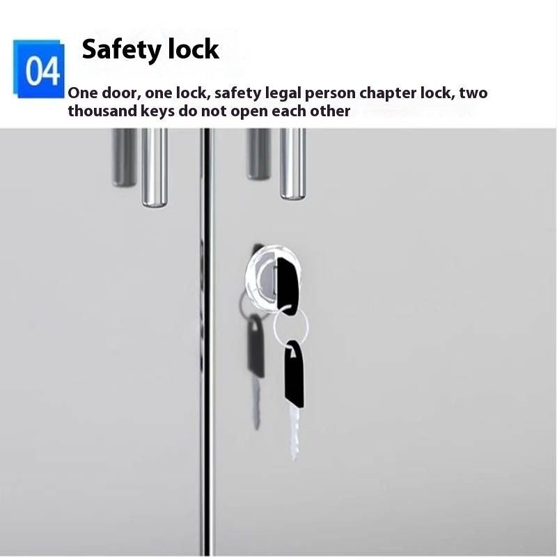 Stainless Steel Wardrobe Home Bedroom Sliding Door Hanging Closet High Capacity Storage Cabinet Balcony All In One Locker