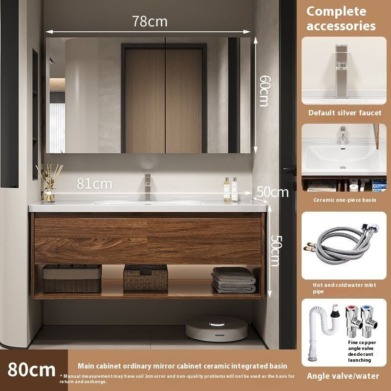 Kabinet kayu QW- Hua To Cermin pintar di bilik mandi Set sinki bilik mandi 