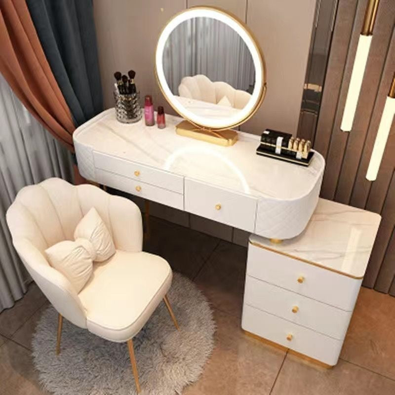 Bedroom Clear Glass Nordic Style Small Simple Dressing Storage Cabinet Table
