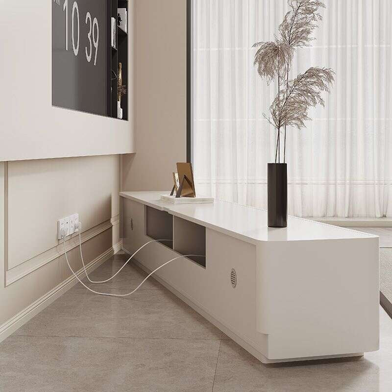 Cream Style Solid Wood Cabinet Simple modern coffee table Floor standing TV cabinet set