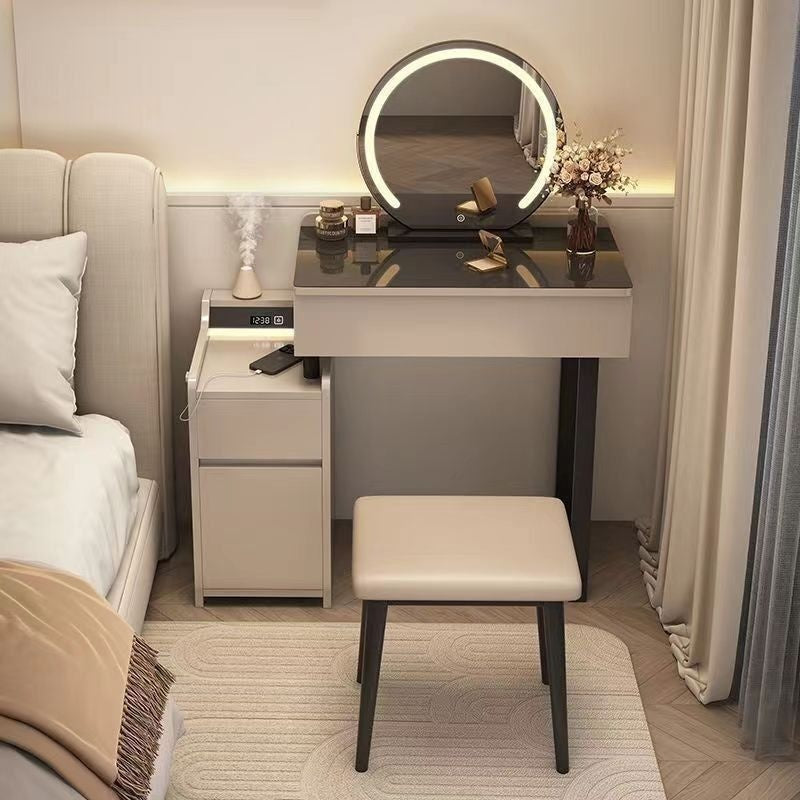 Modern Luxury Solid Wood Bedroom Dressing Table Multi-functional Storage Cabinet One Set
