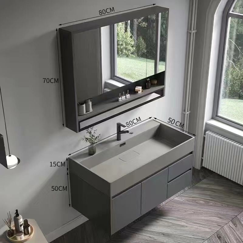 QW- Smart Mirror Real Wood Storage Bathroom Wash Cabinet