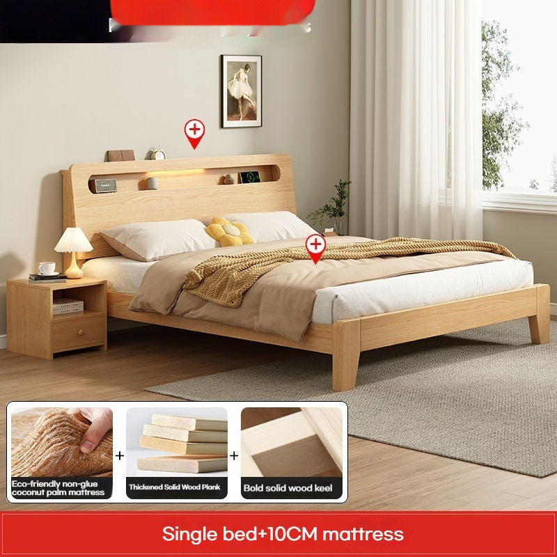 Drawer Storage Solid Wood 1.8 Meter Modern Simple Double Bedroom 1.2m1.5 Single Bed Frame