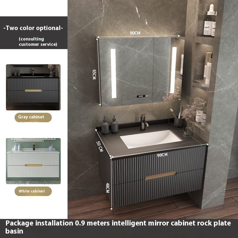QW- Luxury Storage Smart Mirror Bathroom Cabinet Basin Set