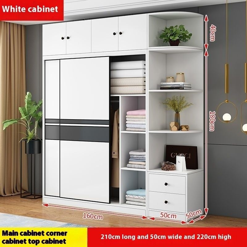 Kabinet moden ringkas pintu gelangsar bilik tidur rumah kayu padu