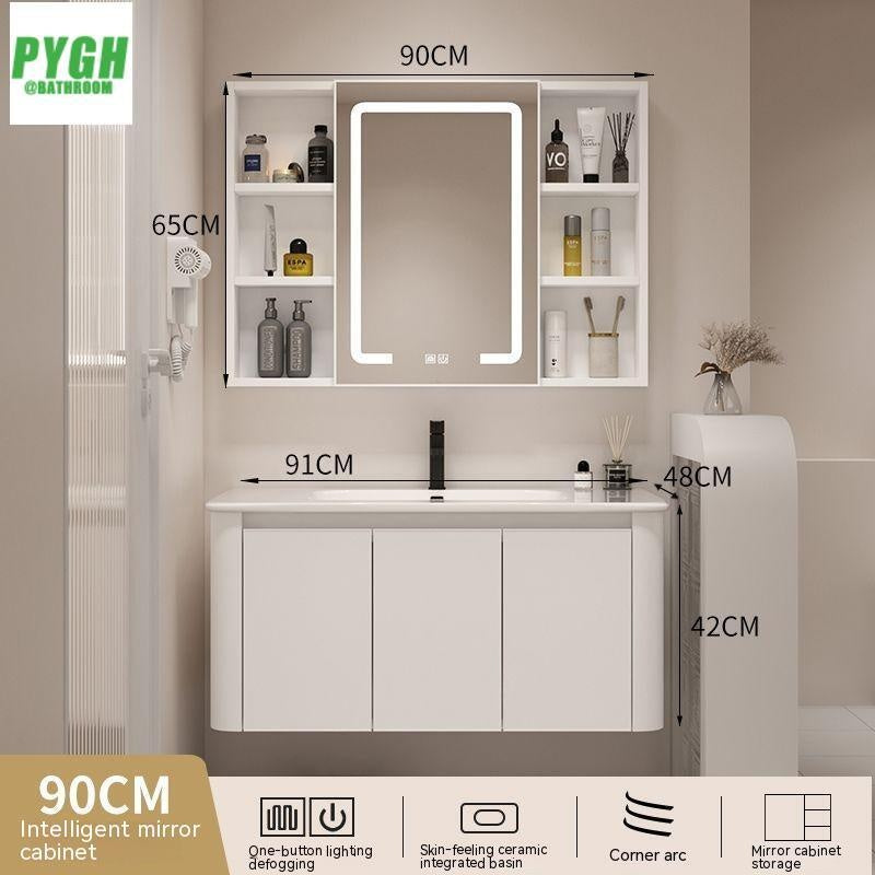 QW- Basin space aluminum integrated basin cabinet, bathroom mirror, storage cabinet