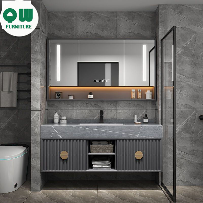 QW- Mirror Cabinet, Combo of Two Face Washing Sets, Bathroom Sink
