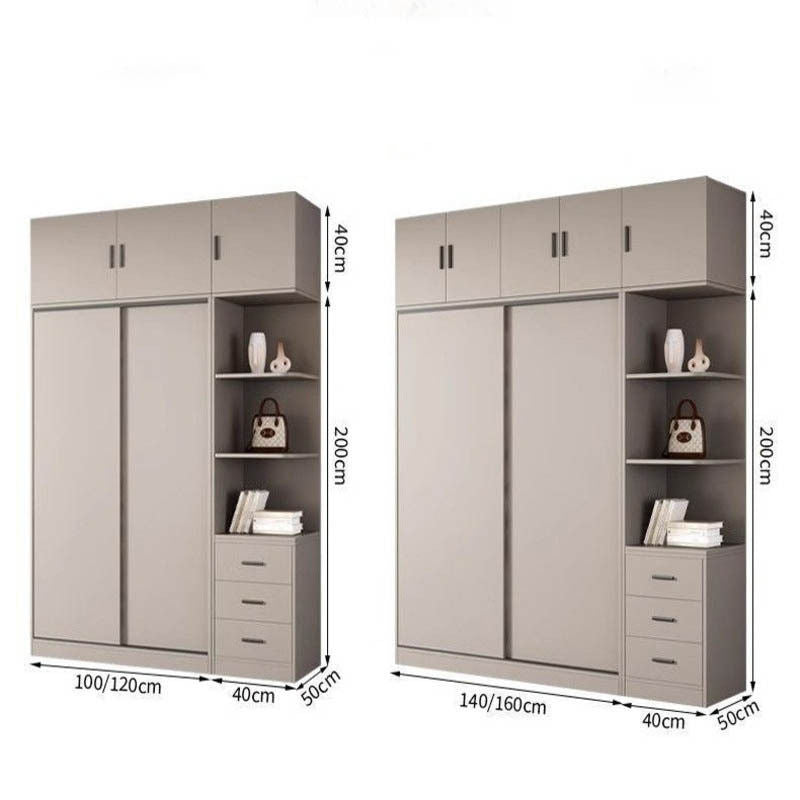 Solid Wood Home Bedroom Cream Wind Small House Modern Simple Multi-size Cabinet Top Side Wardrobe