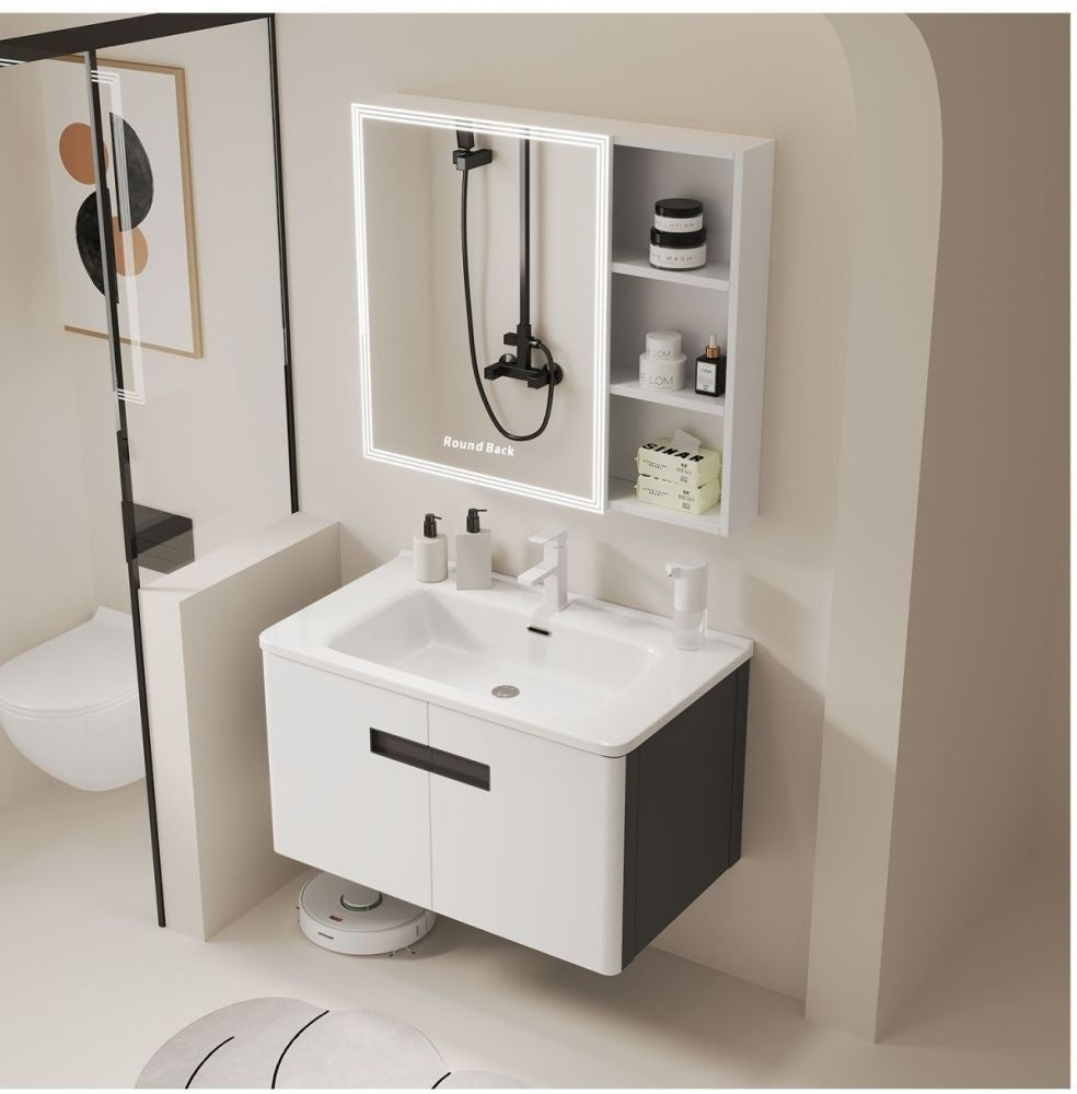 Aluminium aloi QW membuat kabinet simpanan untuk bilik mandi, kabinet cermin dan set sinki. 