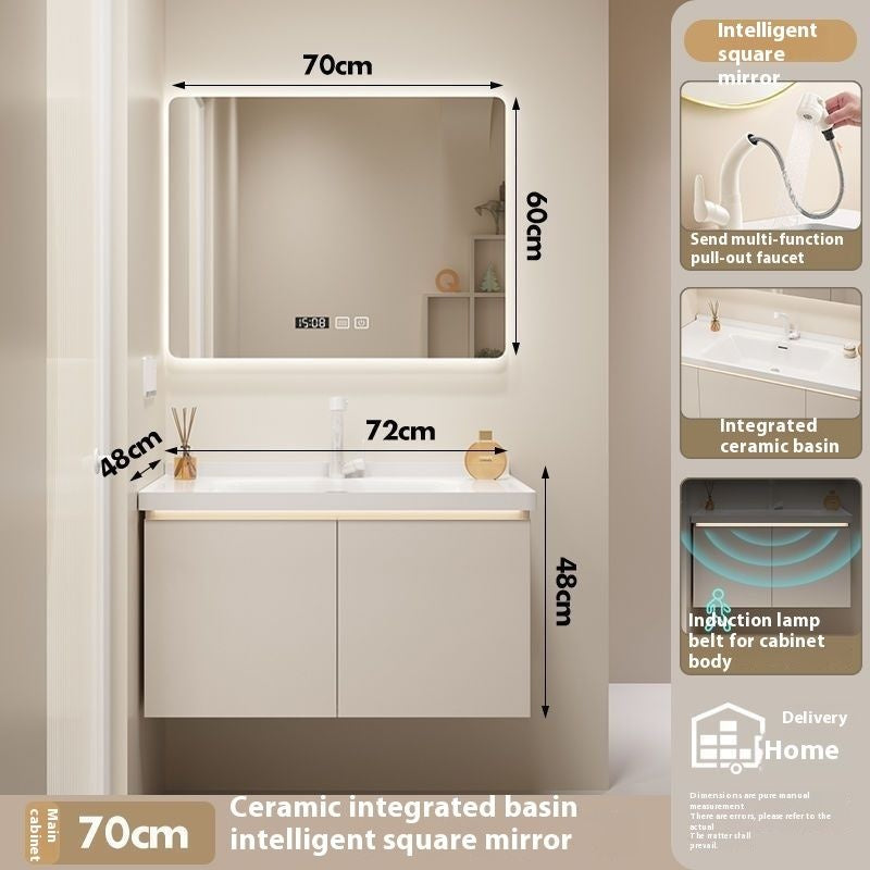 QW- Bathroom storage made from real wood, smart mirror cabinet in the bathroom, bathroom sink