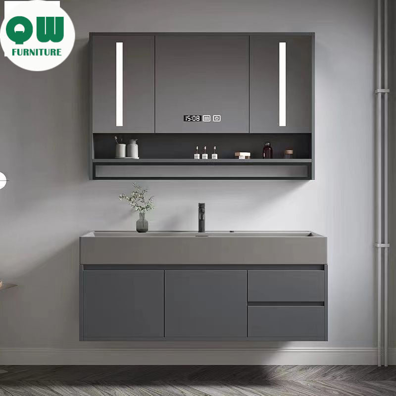 QW- Smart Mirror Real Wood Storage Bathroom Wash Cabinet