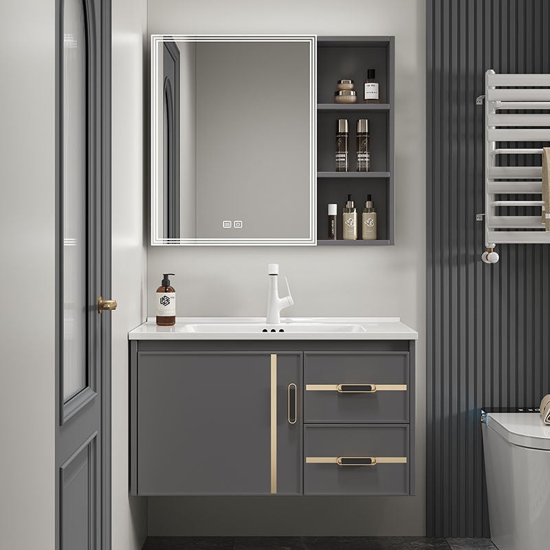 Kabinet Penyimpanan Aluminium QW- Cermin Pintar Set Sinki Bilik Mandi 