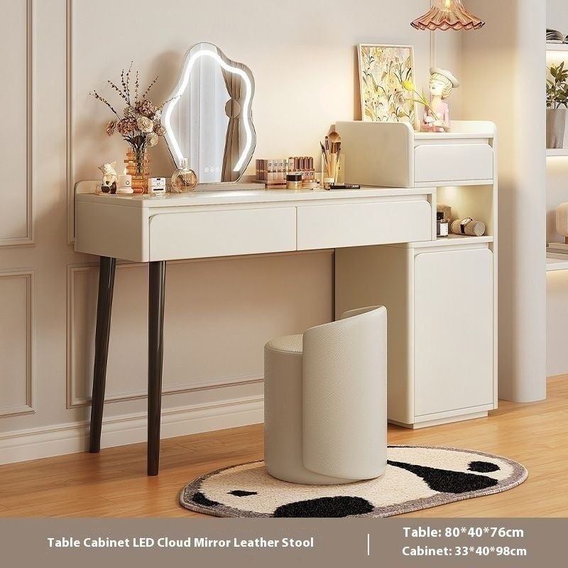 Bedroom Cream Wind Premium Makeup Cabinet Foldable Dressing Table