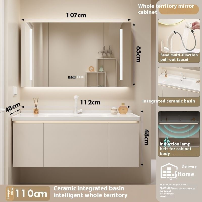 QW- Bathroom storage made from real wood, smart mirror cabinet in the bathroom, bathroom sink