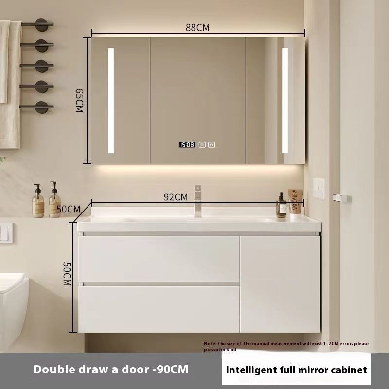 QW- Smart Mirror Real Wood Storage Cabinet in the Bathroom, Bathroom Sink Set