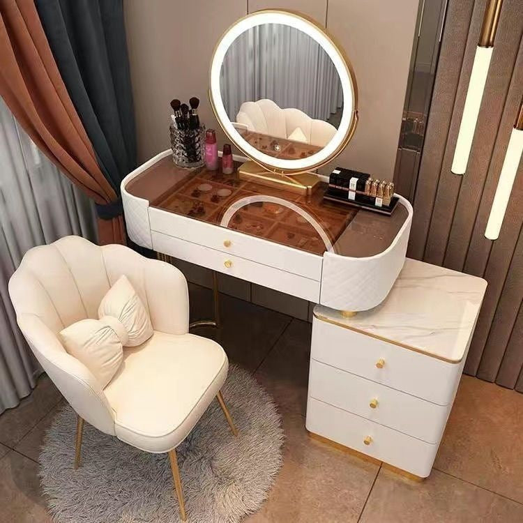 Bedroom Clear Glass Nordic Style Small Simple Dressing Storage Cabinet Table