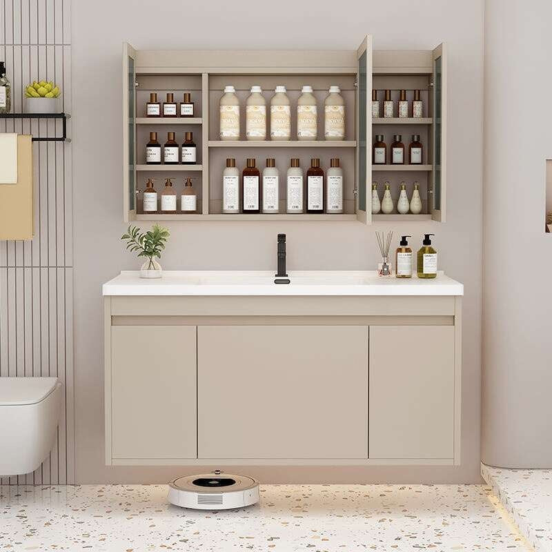 QW- Kabinet Penyimpanan Singki Cermin Pintar di Bilik Mandi 