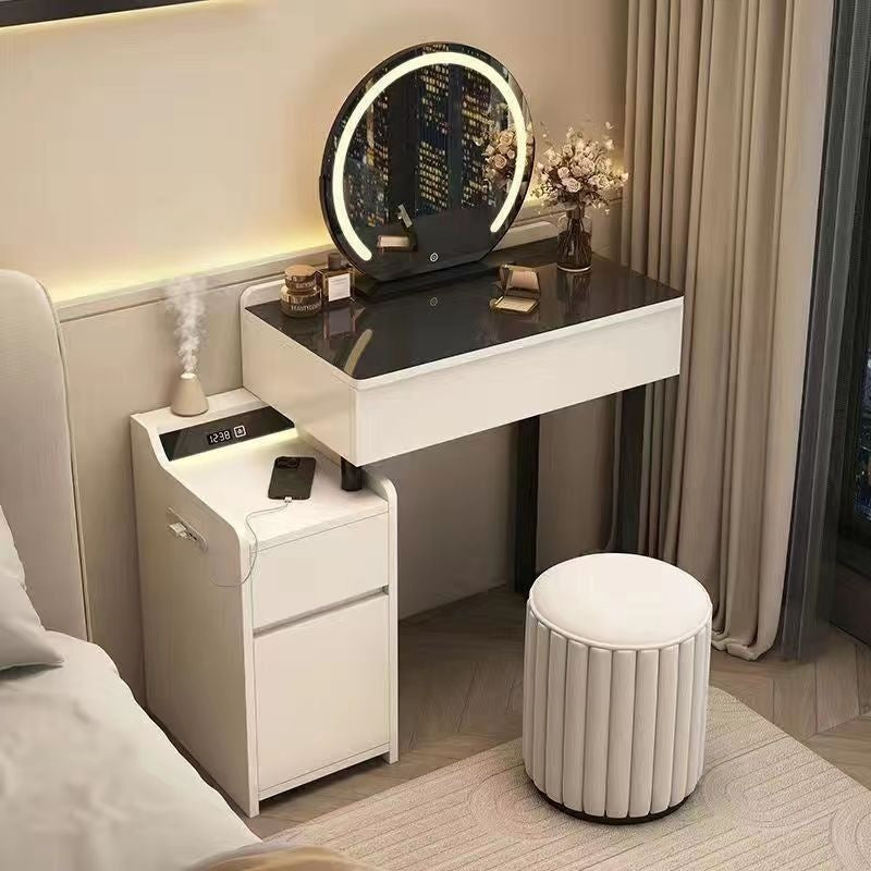 Modern Luxury Solid Wood Bedroom Dressing Table Multi-functional Storage Cabinet One Set