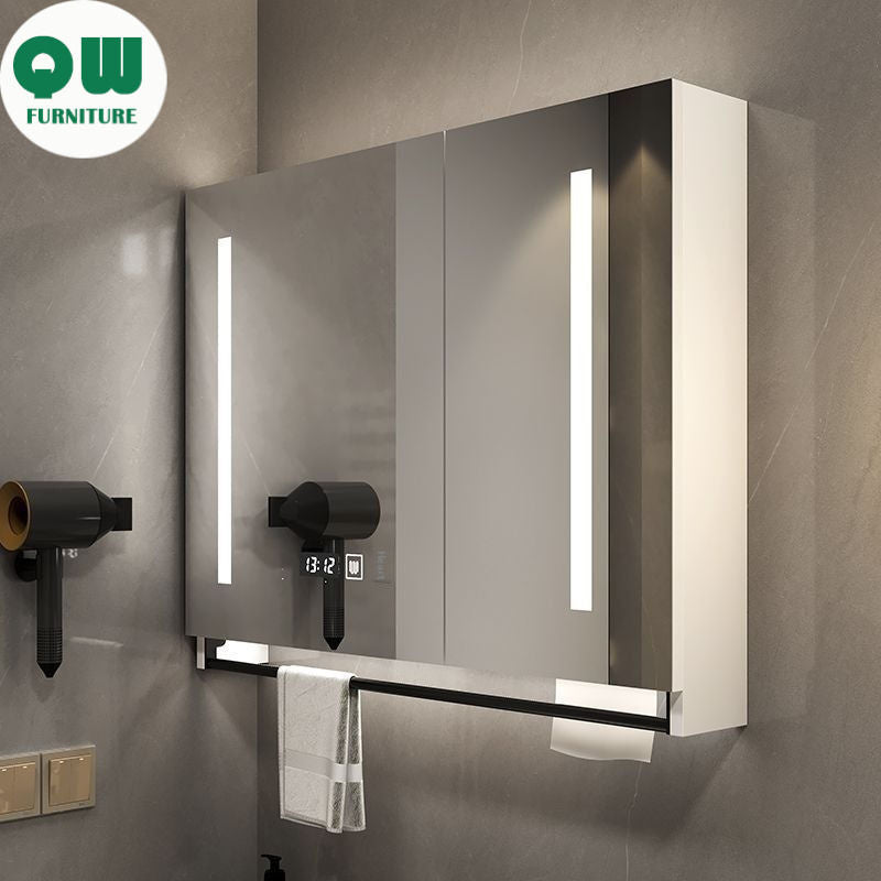 QW- Made of Real Wood Smart Mirror in the Bathroom Storage Cabinet