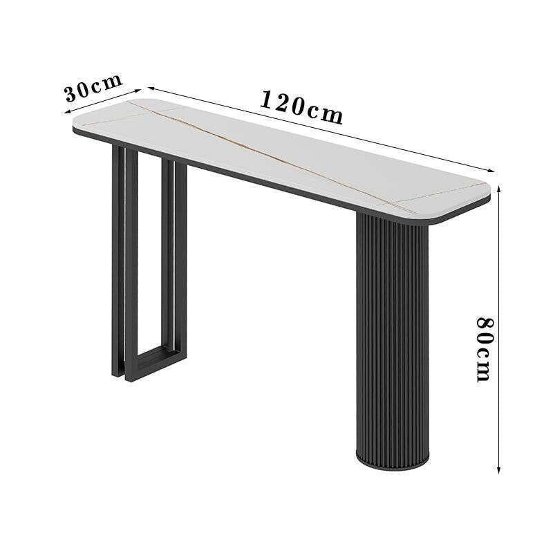 Meja batu pembahagi ruang tamu bar, jalur logam, pintu masuk, gaya Itali, meja konsol segi empat sama mewah ringan.